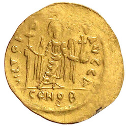 Solidus 607/609, Constantinopel, 4. Offizin. DN FOCAS PERP AVG. ...