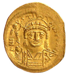 Solidus 567/578, Constantinopel, 3. Offizin. DN IVSTINVS PP AVG. ...