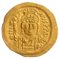 Solidus 567/578, Constantinopel, 2. Offizin. DN IVSTINVS PP AVG. ...