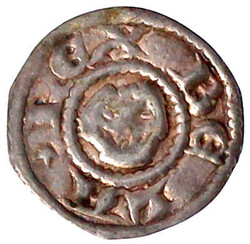 Brakteat o.J.(vor 1241). BELA REX. Drei verschlungene Menschenköpfe. ...