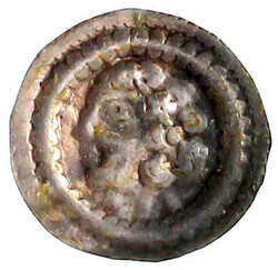 Brakteat o.J.(vor 1241). Lockiger Kopf l. im Wulstreif. sehr ...