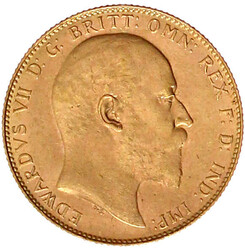Sovereign 1908 P, Perth. 7,98 g. 917/1000. vorzüglich/Stempelglanz