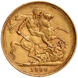 Sovereign 1899 M, Melbourne. 7,98 g. 917/1000. sehr ...