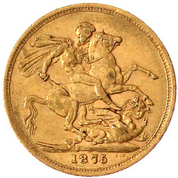 Sovereign 1875 M, Melbourne. 7,98 g. 917/1000.sehr schön, kl. ...