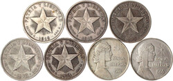 Sammlung von 7 versch. Pesos Silber: 1915, 1916, 1932, 1933, 1934 (2 ...