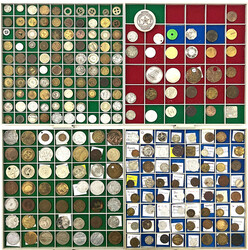 Große Sammlung Marken und Zeichen auf 4 Bebatabletts: Über 240 ...