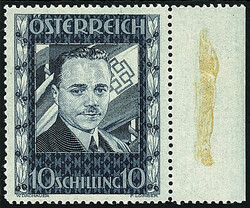 10 Schilling Dollfuß 1936, postfrische Erhaltung. Fotoattest G. ...