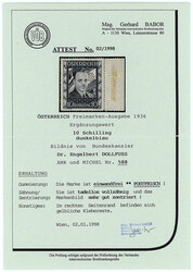 10 Schilling Dollfuß 1936, postfrische Erhaltung. Fotoattest G. ...