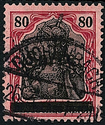 80 Pf. Freimarkenausgabe Germania 1920, sauber gestempelt. Fotobefund ...