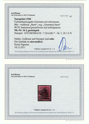80 Pf. Freimarkenausgabe Germania 1920, sauber gestempelt. Fotobefund ...