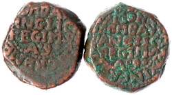 2 X Kupfer Copperoon Anno 9 = 1674. schön/sehr schön