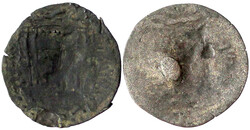 2 X Drachme. Büste r. mit Krone, Gegenstempel/unkenntlich. Ein ...