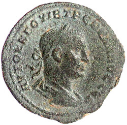 Oktassarion 251/253, Antiochia. Belorb. Brb. r./Tychetempel. 18,51 g ...