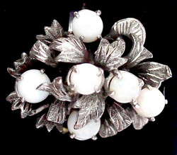 Damenring Weißgold 750/1000 mit großem Blumen-Buquet, besetzt mit 6 ...