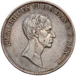 Rigsdaler Species 1837 WS. sehr schön, kl. Randfehler