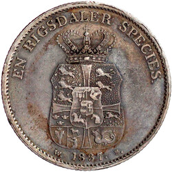 Rigsdaler Species 1837 WS. sehr schön, kl. Randfehler