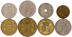 8 Münzen: Komplette Typen- und Jahrgangslg. 25 Öre bis 5 Kronen ...