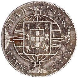 960 Reis 1820 R Rio de Janeiro. Überprägt auf span. kolonialem 8 ...