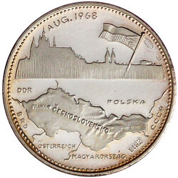 Silbermedaille 1968 auf Alexander Dubcek. Brustb. v.v./Landkarte, ...