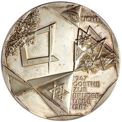 Feinsilbermedaille 1987. Auf das 50 Jährige Jubiläum der Loge ...