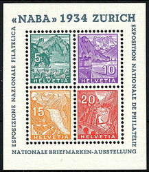 NABA-Block 1934, sauber in postfrischer Luxuserhaltung. Mi. 800,-€.