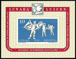Nationale Briefmarkenausstellung LUNABA 1951, postfrische Erhaltung, ...