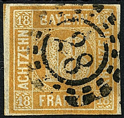 18 Kreuzer Freimarke 1862, gestempelt in Luxuserhaltung, vollrandig, ...