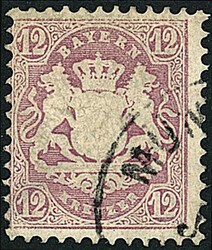 12 Kreuzer Freimarke 1870, sauber in gestempelter Erhaltung, ...