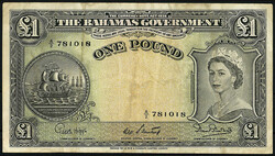 The Bahamas Government, 1 Pound o.D. (1953). III
