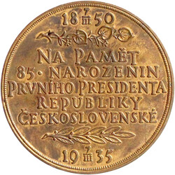 Bronzemedaille v. Spaniel 1935 auf Präsident Thomas G. Masaryk. Brb. ...