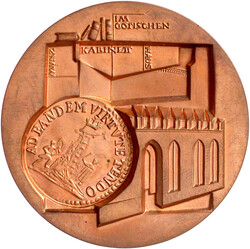 Kupfer-Reliefmedaille 1992. Auf das Münzkabinett im Gotischen Haus ...