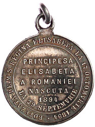 Kl. tragb. Silbermedaille 1894 a.d. Elisabethenstift. 25 mm; 6,29 g. ...