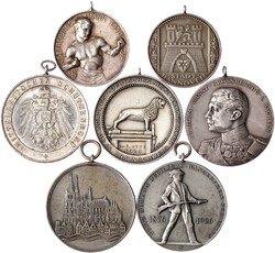 15 verschiedene Silber-Schützenmedaillen, meist tragbar aus 1906 bis ...