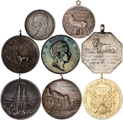 15 verschiedene Silber-Schützenmedaillen, meist tragbar aus 1906 bis ...
