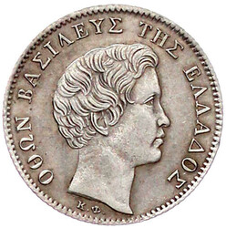 1/2 Drachme 1833, München. vorzüglich/Stempelglanz, etwas berieben