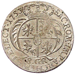 8 Groschen 1753 ohne Mzz. fast Stempelglanz, Prachtexemplar, selten ...