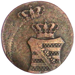 Verprägung des 1 Pfennig 1831 S. Mit stark versetztem Doppelschlag, ...