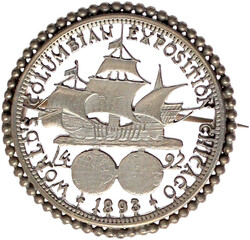 1/2 Dollar 1893 Columbus Exposition. Filigran ausgesägt und als ...