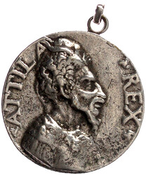 Tragbare versilberte Messing-Gussmedaille o.J. (16. Jh.). Fiktives ...