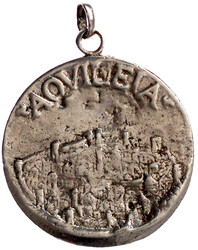 Tragbare versilberte Messing-Gussmedaille o.J. (16. Jh.). Fiktives ...