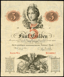 Die privilegierte Österreichische Nationalbank, 5 Gulden 1.5.1859. ...