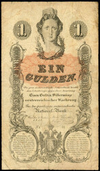 Die privilegierte Österreichische Nationalbank, 1 Gulden 1.1.1858. ...