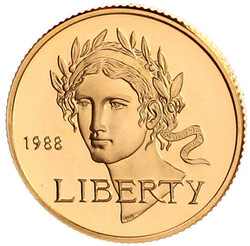 5 Dollars 1988, Olympiade. 8,36 g. 900/1000. In Kapsel. Stempelglanz