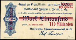 Hanfwerke Füssen-Immenstadt A.G., 10 Mrd. Mark 25.10.1923. ...