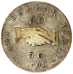 50 Cents 1791. schön/sehr schön, selten