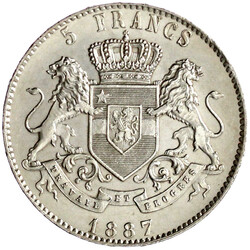 5 Francs 1887. gutes vorzüglich, min. berieben, seltenAutomatically ...