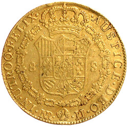 8 Escudos 1792 NR, Santa Fe de Nuevo Reino (Bogota). 24,88 g. ...