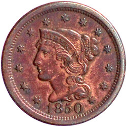 Kupfer Cent 1850. sehr schön/vorzüglich  Automatically generated ...