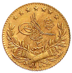 25 Kurush AH 1293, Jahr 31 = 1906/1907, Qustintiniyah. 1,78 g. ...