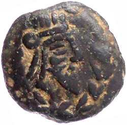 Bronzemünze 217/252. Gekrönte bärtige Büste r. im Kranz/Schrift ...